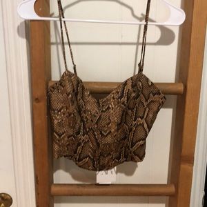 ZARA - Snake Print Corset Crop Top